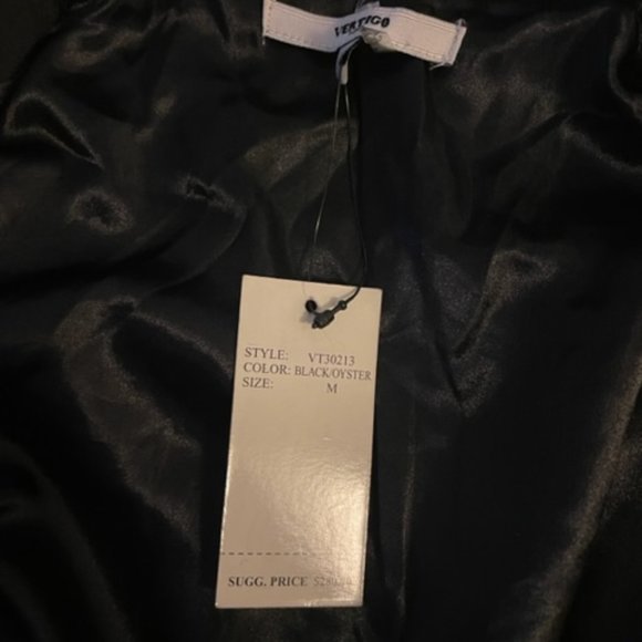 Vertigo Paris black dbl breasted jersey coat dress with off-white trim & buttons - Picture 8 of 8